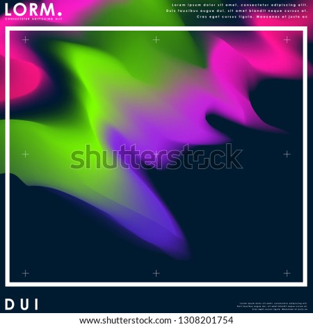 PrintHolographic poster set. Abstract backgrounds. Futuristic holographic poster with gradient mesh. dark back ground.