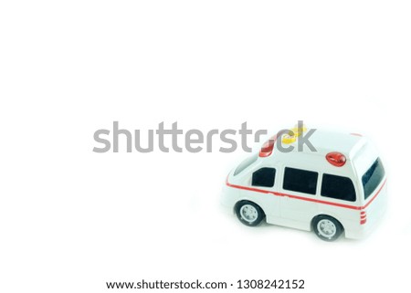 Ambulance, toy facing side, can be used in the work
