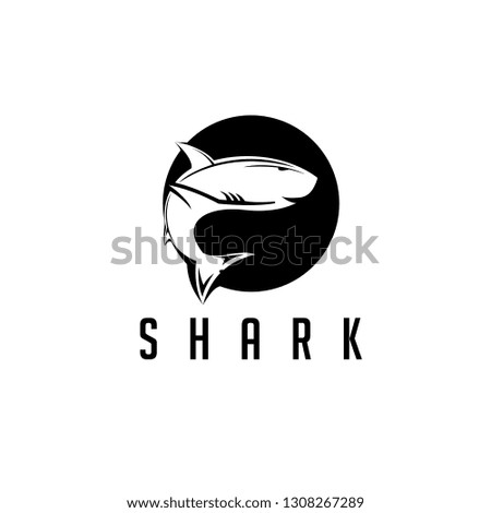Shark Negative Space Logo.