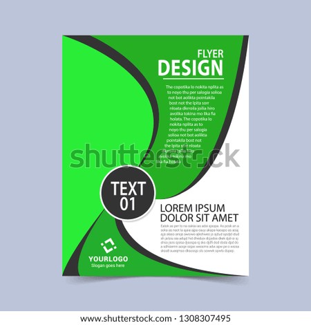 Vector flyer design template of green. Vector illustration.