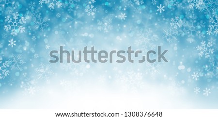 Falling Snowflakes Background, Winter / Christmas Concept	