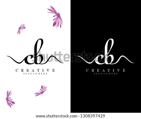 creative letter cb, bc logo design vector