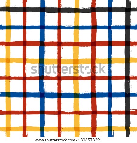 Gingham seamless pattern. Rhombus and squares texture for textile: shirts, plaid, tablecloths, clothes, dresses, bedding, blankets, paper. vector checkered summer paint brush strokes.