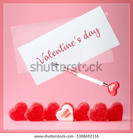 Valentines greeting cart with hearts