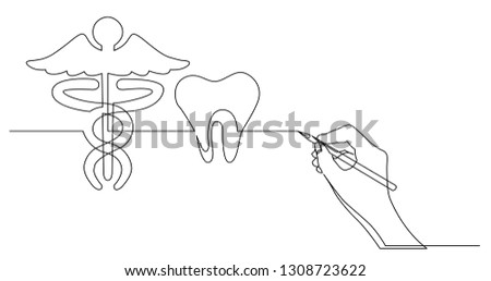 hand drawing business concept sketch of teeth health