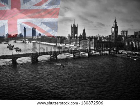 Houses of Parliament and Westminster bridge in London