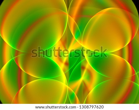 Multicolored balls. Abstract multicolored fractal. 3D rendering.