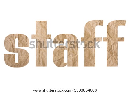 staff word with wrinkled paper texture