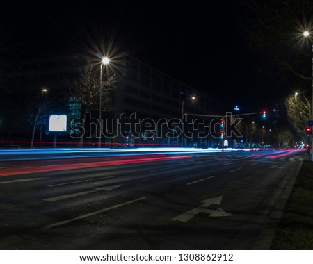 Spontaneous shot of a night street in Vienna