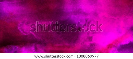 Abstract magenta neon watercolor background. Paper textured aquarelle canvas for modern creative design. Abstract cosmic pink hand drawn multicolor texture water color painted illustration