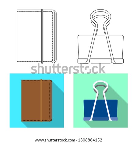 Vector design of office and supply symbol. Set of office and school vector icon for stock.