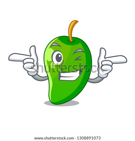 Wink green mango slices in the character