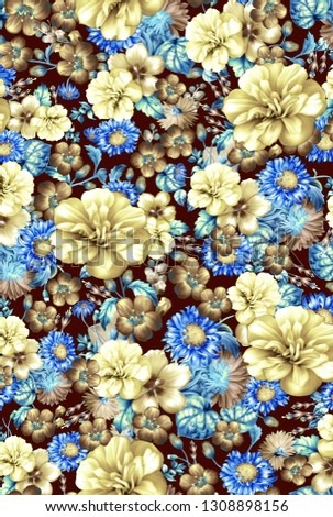 Classical vintage floral seamless pattern