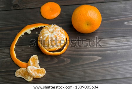 Fresh  oranges on rustic wooden table