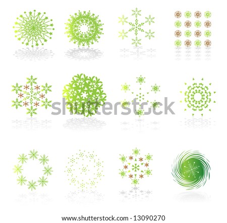Green icons and graphics