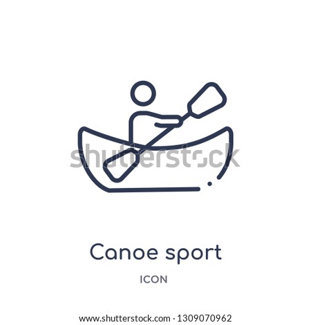 canoe sport icon from sport outline collection. Thin line canoe sport icon isolated on white background.