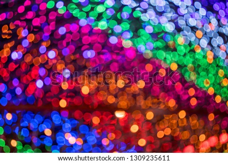 Colourful bokeh light at the night