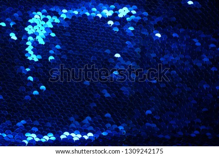 Fashion blue material. Metallic fabric material