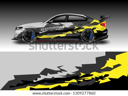 Wrap Mobil rally designs vector Graphic abstract background 