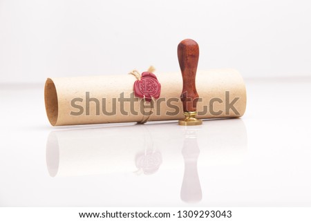Notary's public pen and stamp on testament and last will. Notary public Royalty-Free Stock Photo #1309293043