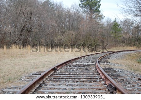 Rural industrial railroad tracks