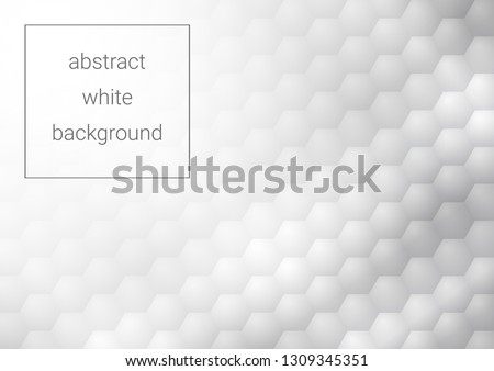 White abstract texture. Hexagon pattern.Vector background 3d paper art style can be used in cover design, book design, poster, cd cover, flyer, website backgrounds or advertising.