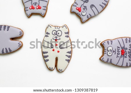 Valentine's day cookies on white background