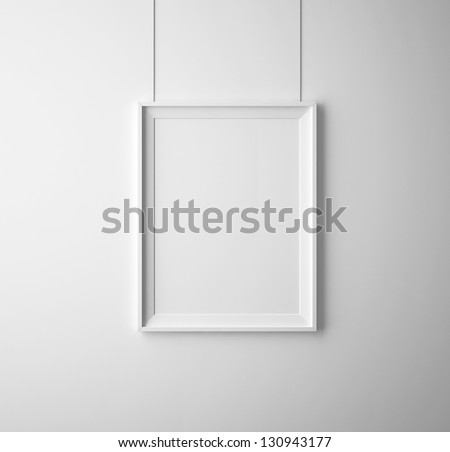 blank paper poster on white wall