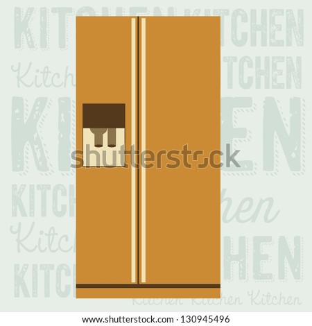 Illustration of kitchen appliances. illustration of a large fridge. vector illustration