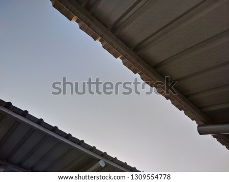 Roof parking lot and blue sky
background