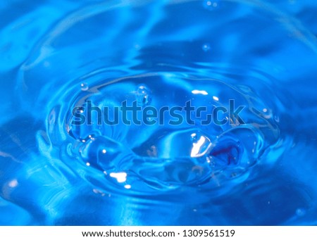 amazing patterned surface of the liquid after hitting a drop of water