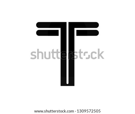 black typography alphabet T logo icon design
