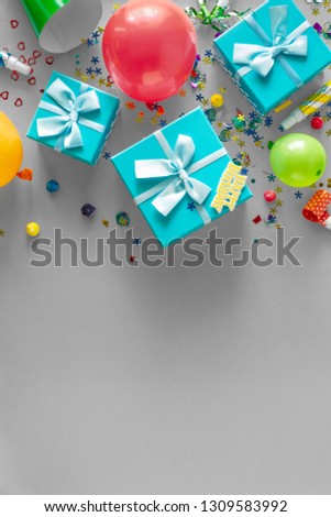 Decoration Party background With Copy Space Top View Flat Lay