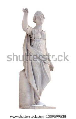 Sculpture of the ancient Greek god Latona, isolate - Image Royalty-Free Stock Photo #1309599538