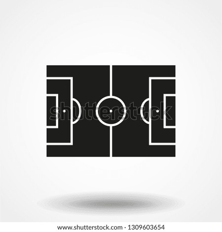 Football Field Icon In Flat Style Vector. Soccer Field Black Icon Vector Illustration.