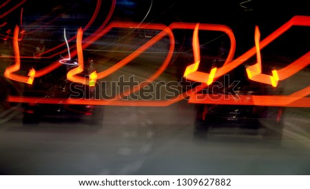 Vehicle light abstract at night