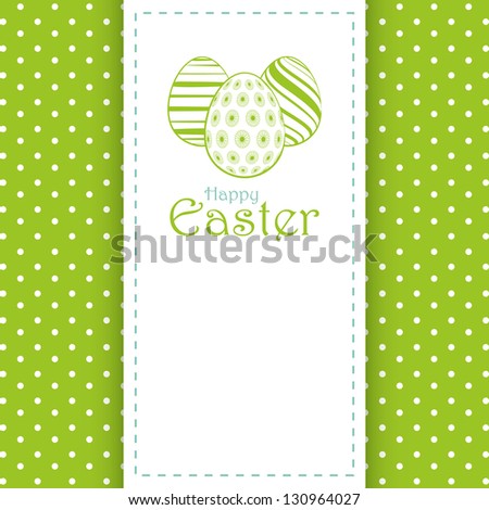 Easter Panel Background with Line Drawn Eggs and Message