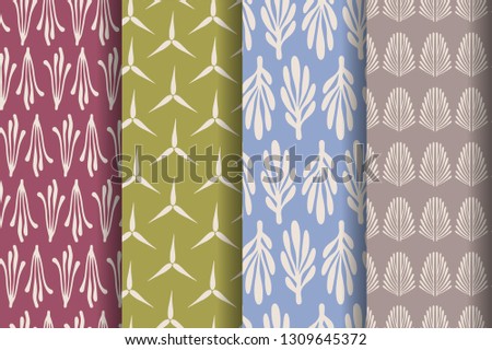 Set of four simple patterns. Wrapping paper design.