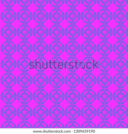 Vector Illustration. Pattern With Geometric Ornament, Decorative Border. Design For Print Fabric. Purple blue color.