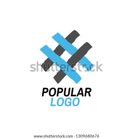 popular logo with hashtag sign or icon for company or organization
