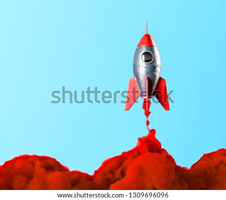 Rocket launch. Business background startup concept.