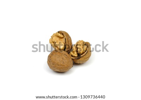 isolated fresh walnut