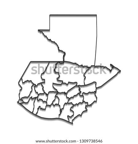Map of Guatemala - High detailed on white background. Abstract design vector illustration eps 10.