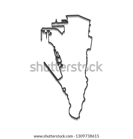 Map of Gibraltar - High detailed on white background. Abstract design vector illustration eps 10.