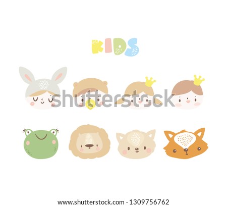 Big set of cute kids logos/ newborn baby collection