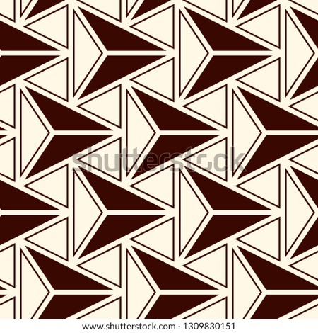 Contemporary geometric pattern. Repeated triangles motif. Seamless surface design. Modern geo abstract background. Minimalist wallpaper. Simple ornamental digital paper, textile print. Vector art