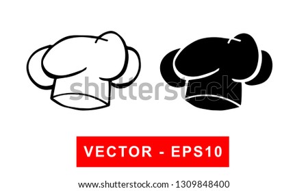Vector Illustration of Chef Hat. Isolated flat line and silhouette of sign, symbol, or objects for graphic design. 