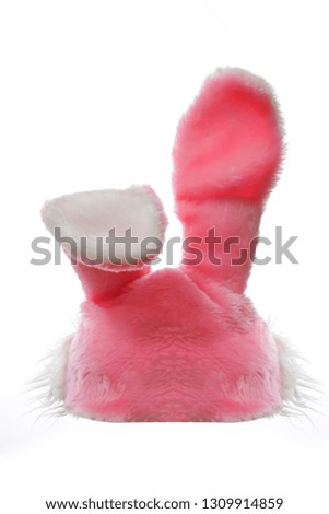 easter bunny. pink rabbit ears isolated on white background. 