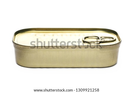 Sealed tin can isolated on white background
