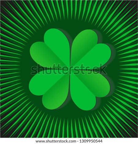 Beautiful Saint Patrick's Day card vector. Green and lucky concept. Celtic celebration. Four leaf clover. 